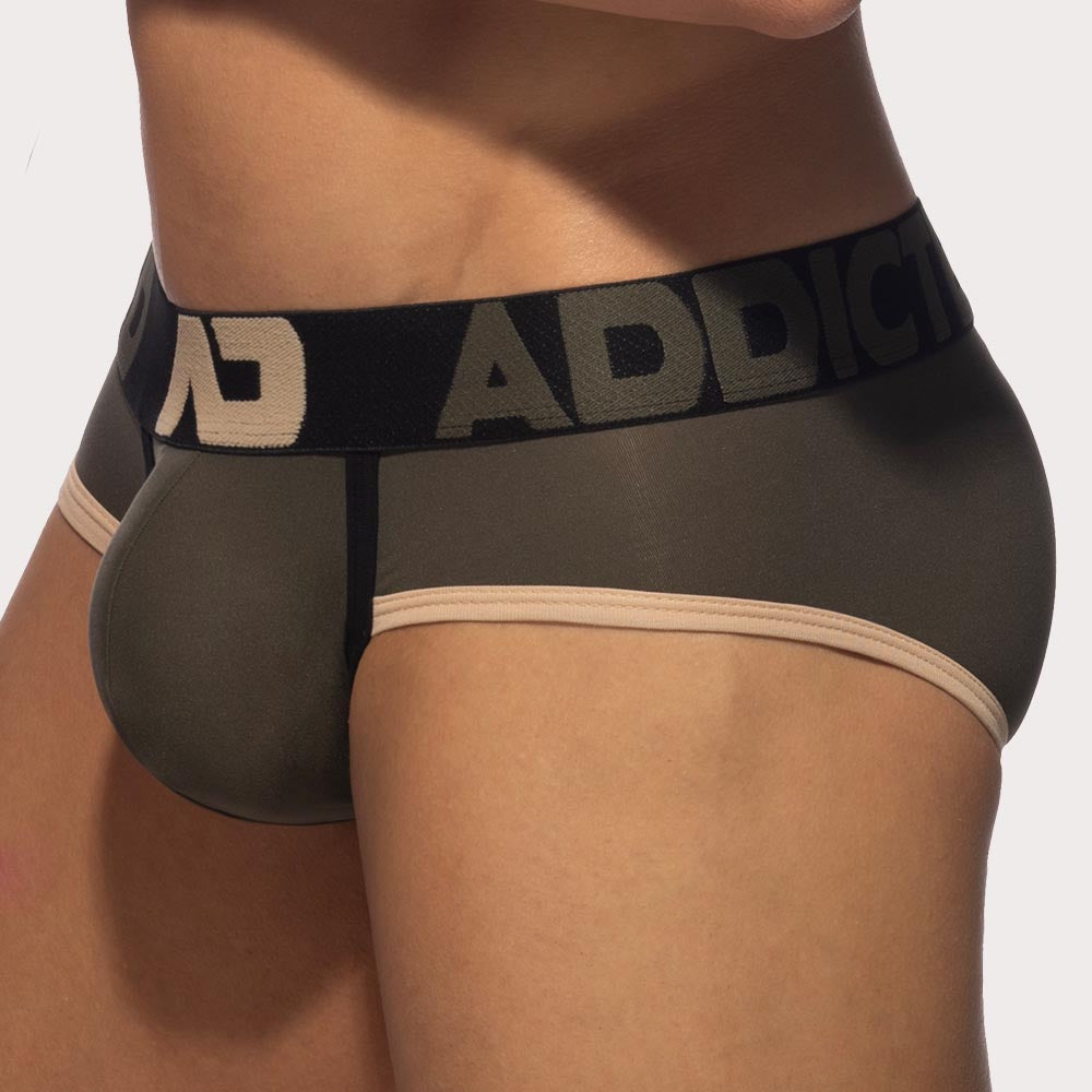 Addicted Naked Feeling Brief - Microfaser Slip mit Push-Up Funktion in khaki