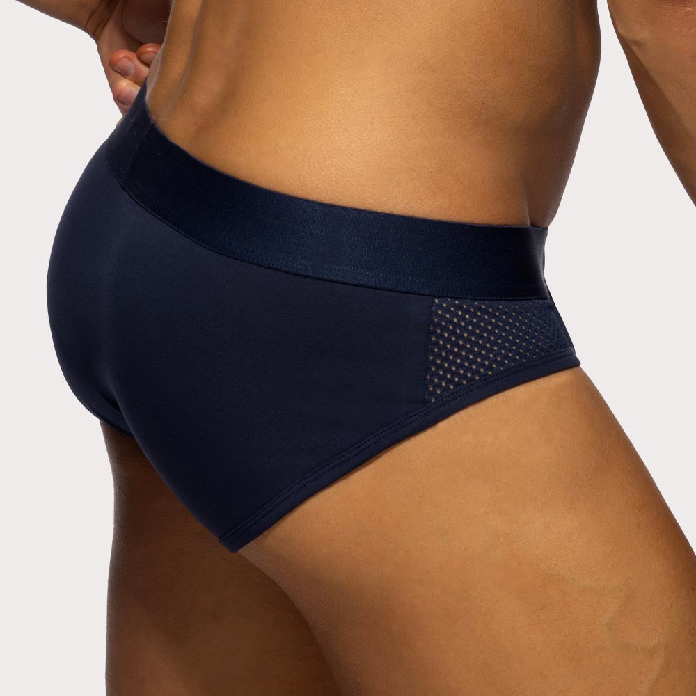 Addicted Mesh Panels Brief - Herren Slip mit Mesh Elementen in navy-blau, back