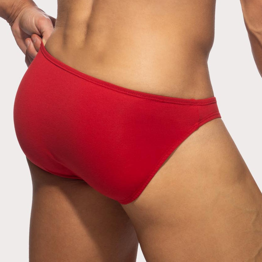knapp geschnittener Mini Slip 'COTTON BIKINI BRIEF' von Addicted Underwear in rot, Frontansicht, back