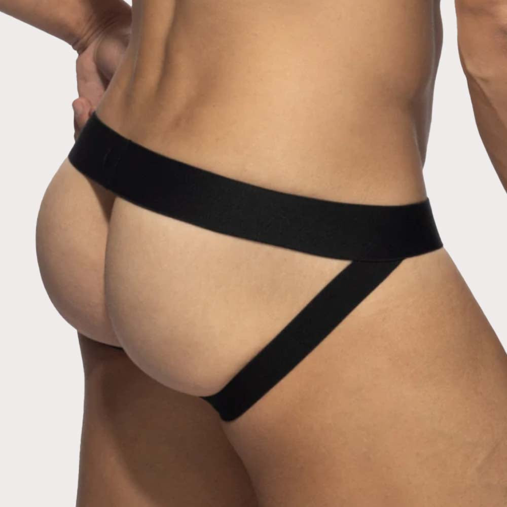 Addicted Net Jockstrap - durchsichtiger Jockstrap für Männer aus feinem Netz-Fabrikat in schwarz, back
