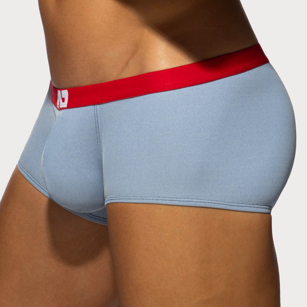 Addicted Pique Jeans Trunk - Boxershorts mit farblich abgesetztem Bund im Denim Style, side