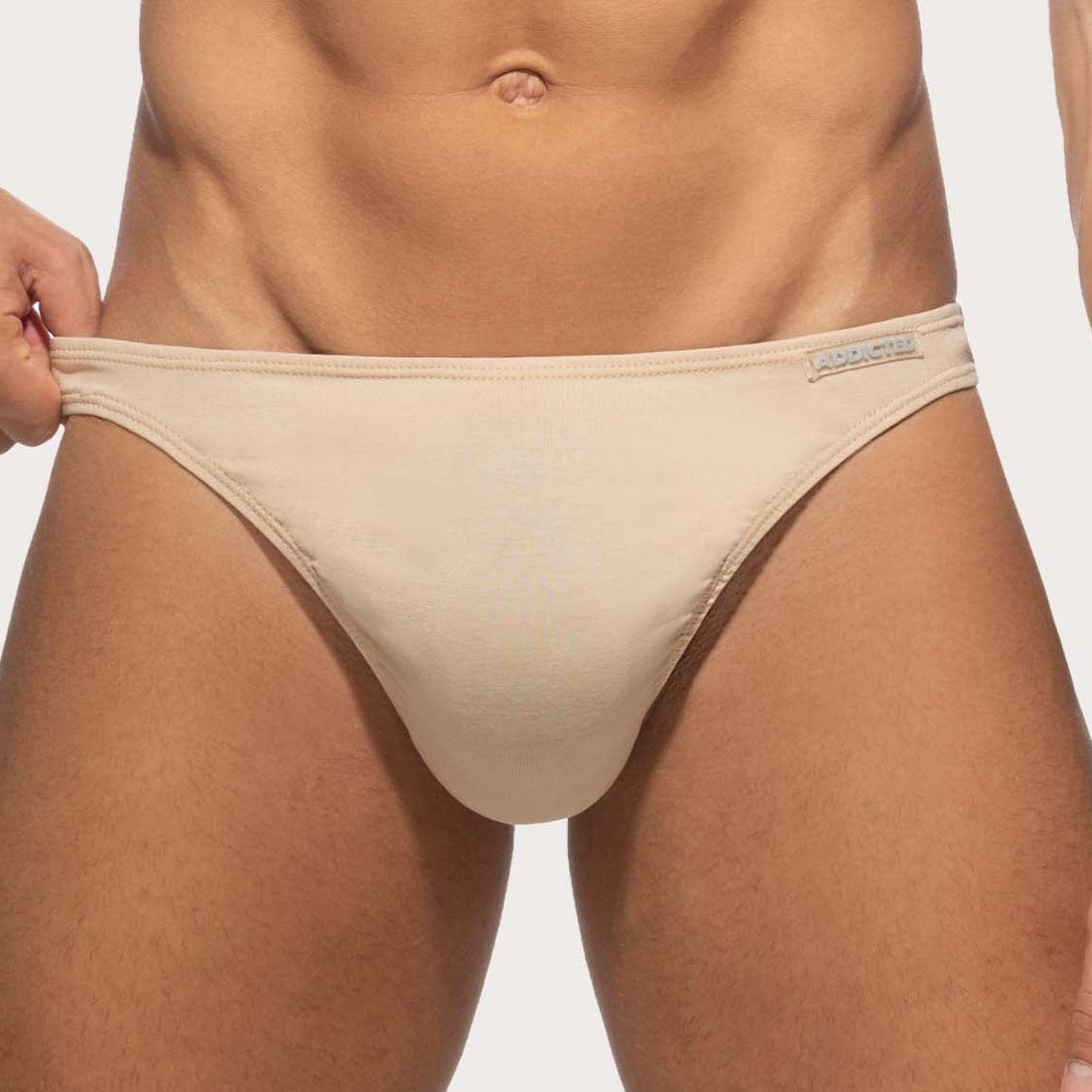 Addicted Herren String-Tanga 'Cotton Thong' AD986 beige, front, 54093862404422, 54093862437190, 54093862469958, 54093862502726, 54093862535494
