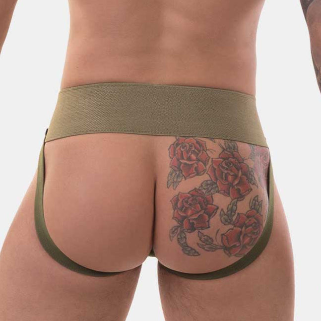Barcode Berlin Sergey Pop Jock - Sexy Rib Jockstrap für Männer, khaki, back