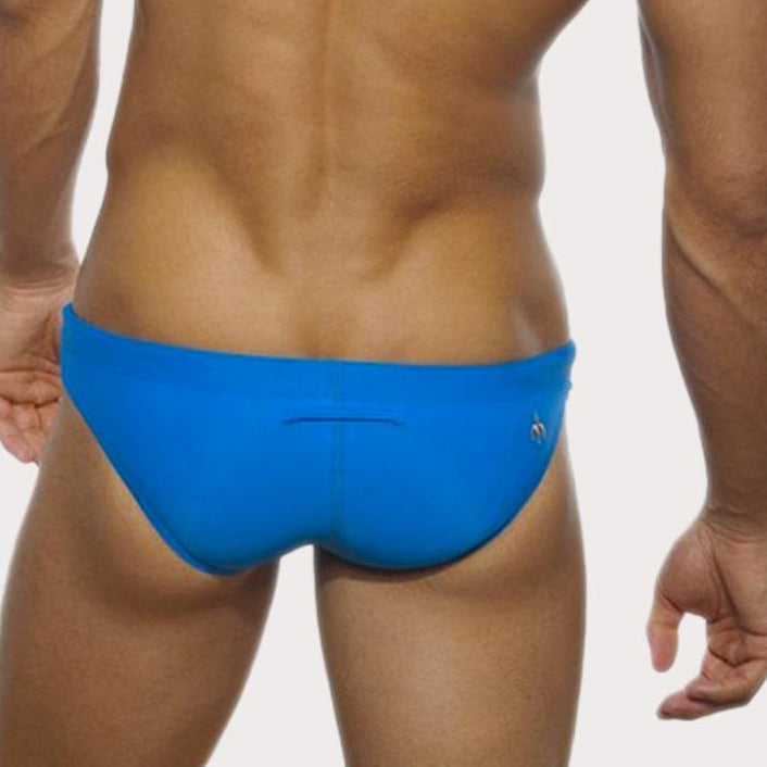 Marcuse Arrest Me Swim Brief - Sexy Männer Badeslip mit ultra knapper Low-Rise Passform, blau, back