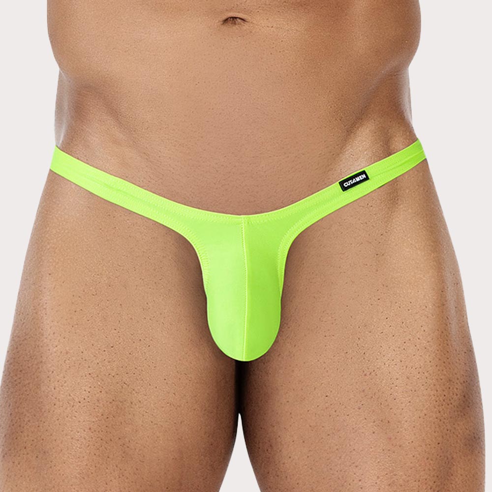 Cut4Men SP4NDEX GLOW Micro Thong - ultraknapper Herren String aus elastischer Mikrofaser in neon-grün