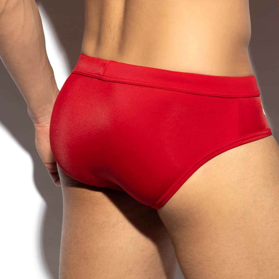 Push Up Badeslip 'Europe Swim Brief' von ES Collection Swimwear in rot, Rückansicht