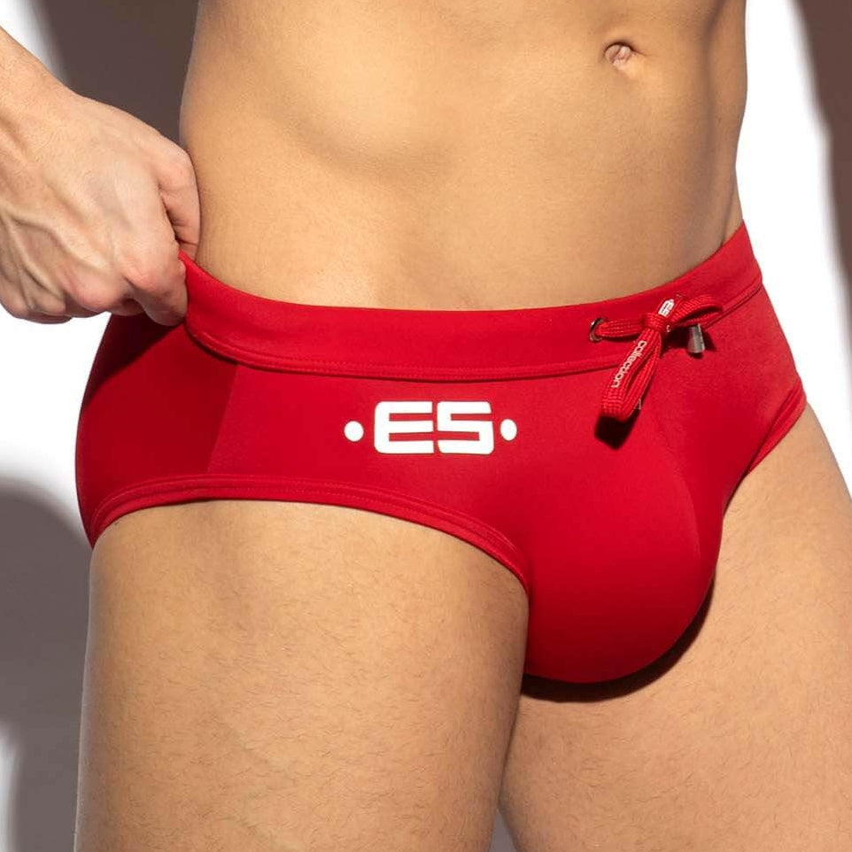 Push Up Badeslip 'Europe Swim Brief' von ES Collection Swimwear in rot, Seitenansicht