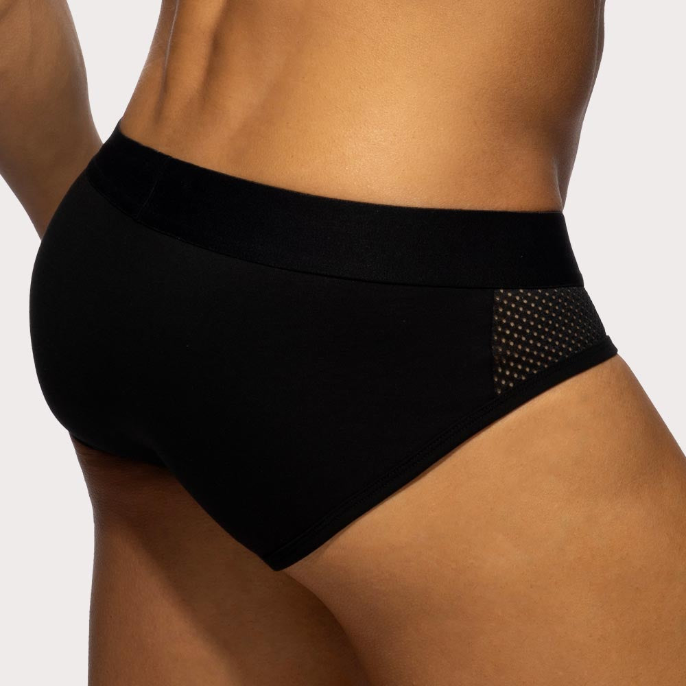 Addicted Mesh Panels Brief - Herren Slip mit Mesh Elementen in schwarz, back