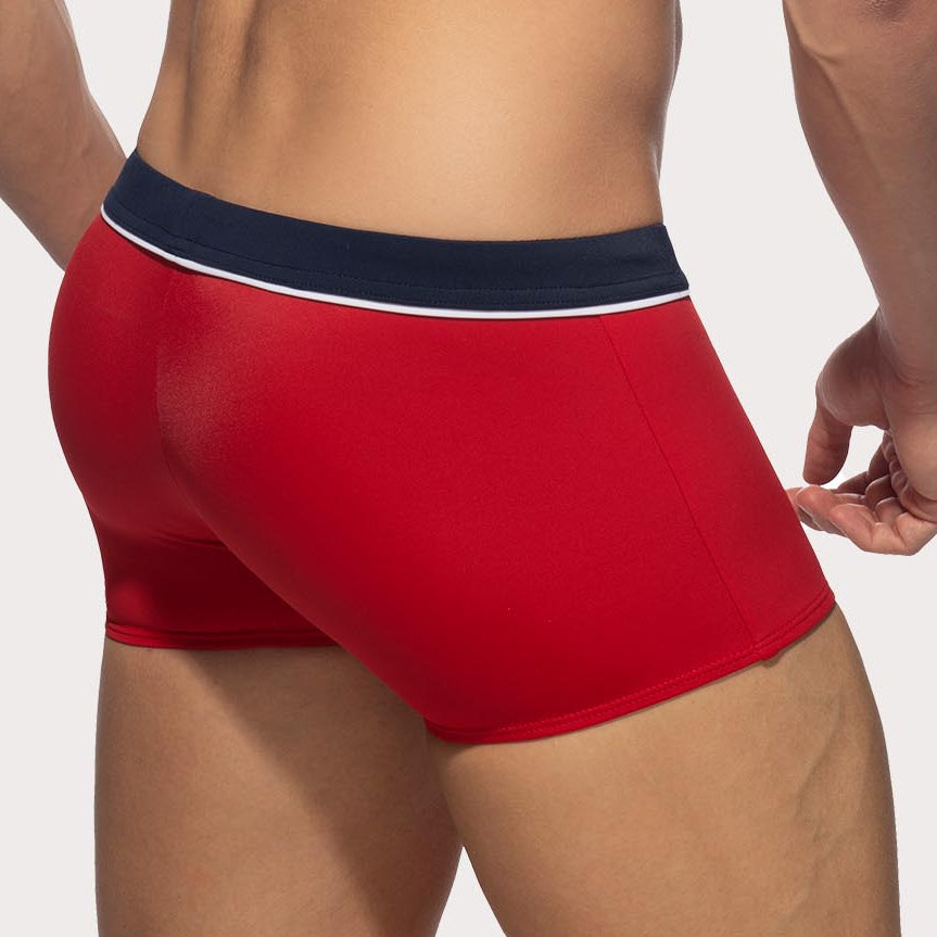 Addicted Badehose 'Detail Binding Swim Boxer' mit Push-Up Einlage in rot, back