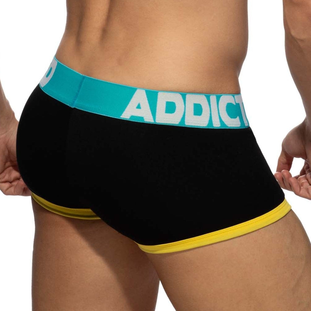 Addicted Sports Padded Trunk - sportliche Boxershorts mit Push-Up Einlage, schwarz, back