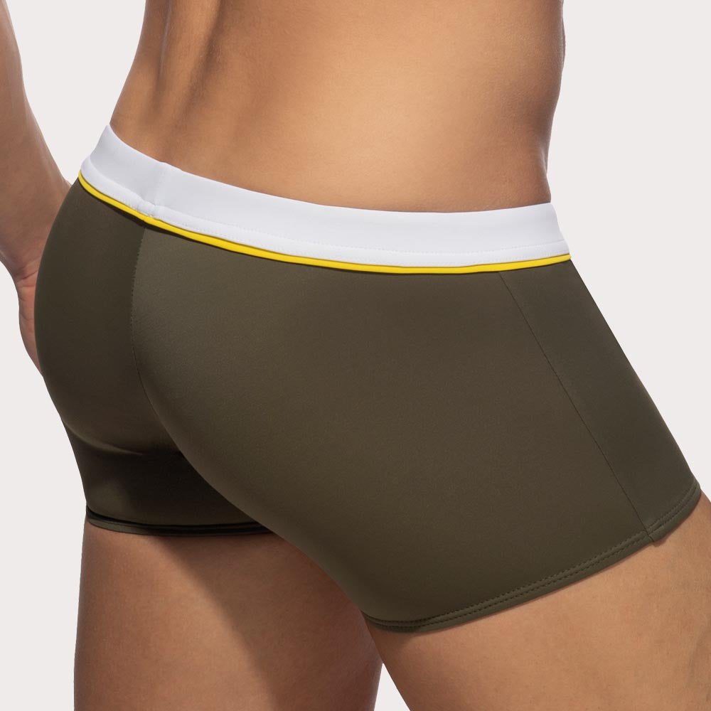 Addicted 'Detail Binding Swim Boxer' mit Push-Up Einlage in khaki, back