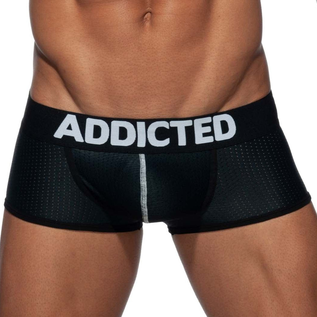 Auffällige Boxershorts 'Push Up Mesh Trunk' von Addicted Underwear in schwarz, front