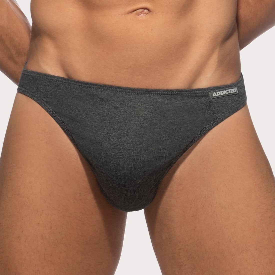 Addicted Herren String-Tanga 'Cotton Thong' AD986 grey, front, 54093843136838, 54093843169606, 54093843202374, 54093843235142, 54093843267910