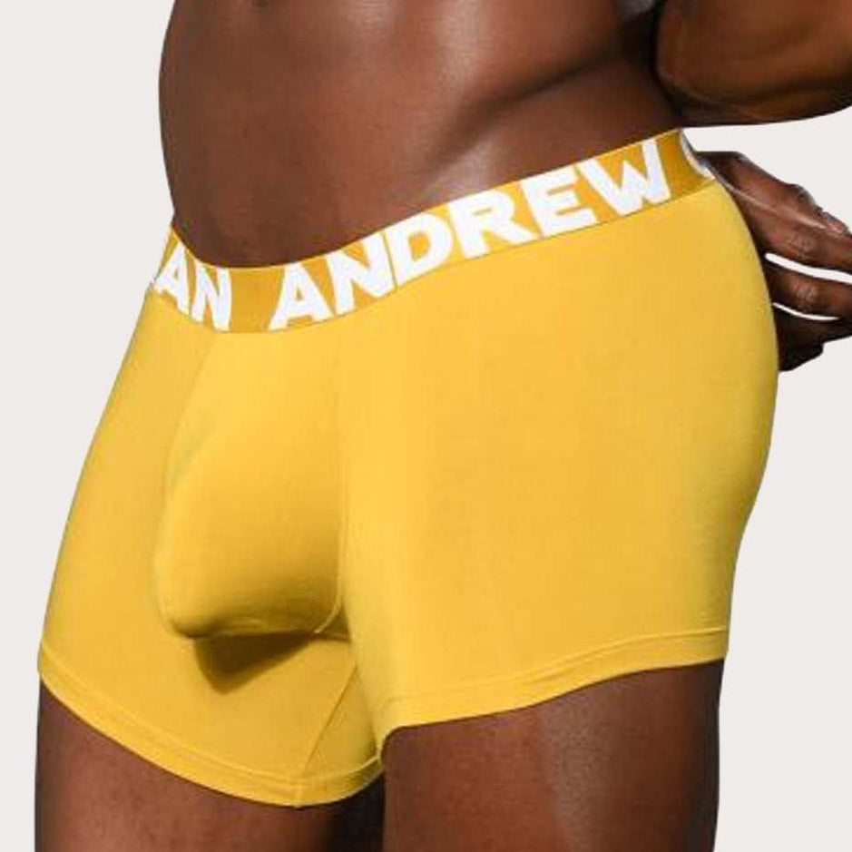 Andrew Christian Bamboo Boxer - Stylische Boxershorts mit Almost Naked® Pouch, gelb, side