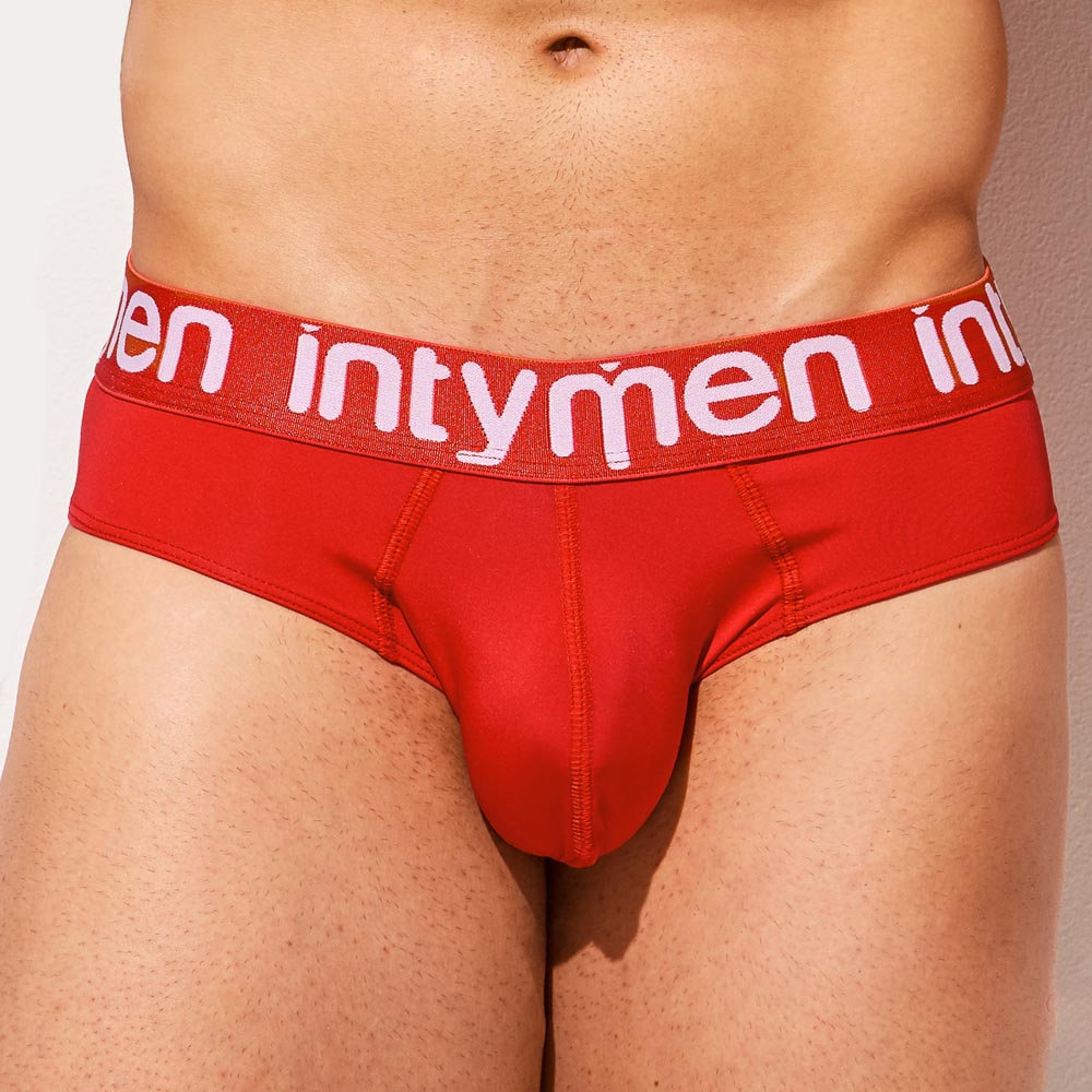 Intymen Boy Pouch Brief - Herren Slip mit großzügigem Pouch aus weicher Mikrofaser in rot