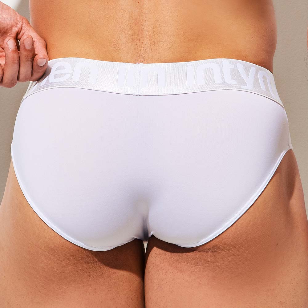 Intymen Boy Pouch Brief - Herren Slip mit großzügigem Pouch aus weicher Mikrofaser in weiß, back