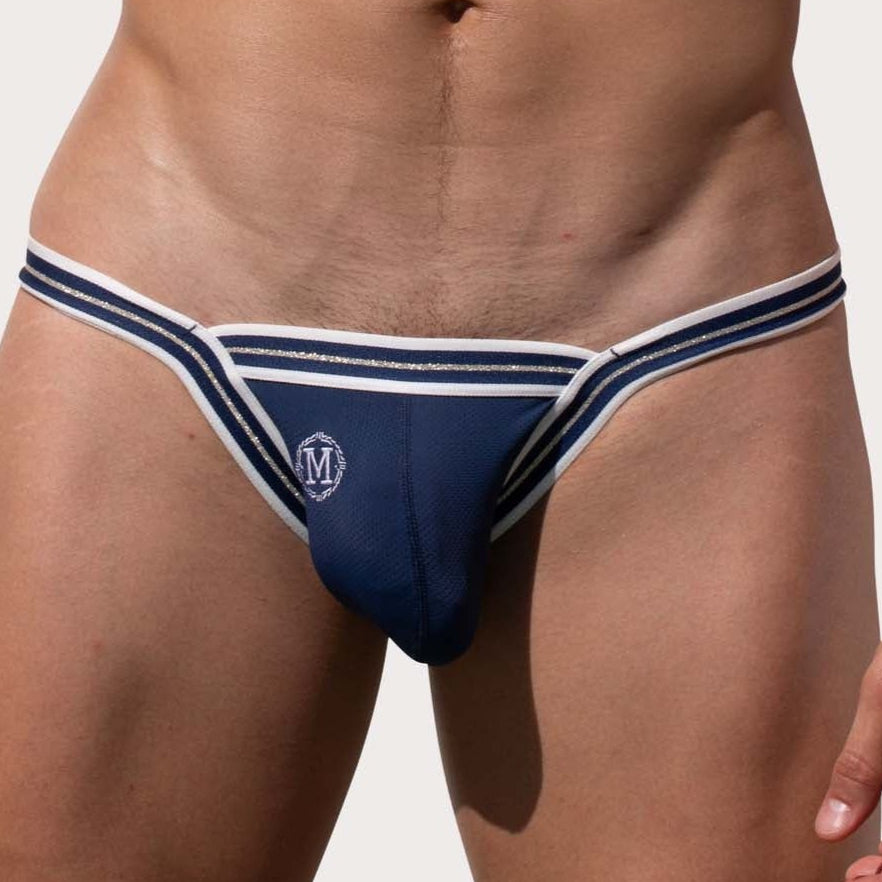 Marcuse Arose Tanga Brief - ultra knapper Low-Rise Mini Slip aus Mesh Stoff, navy