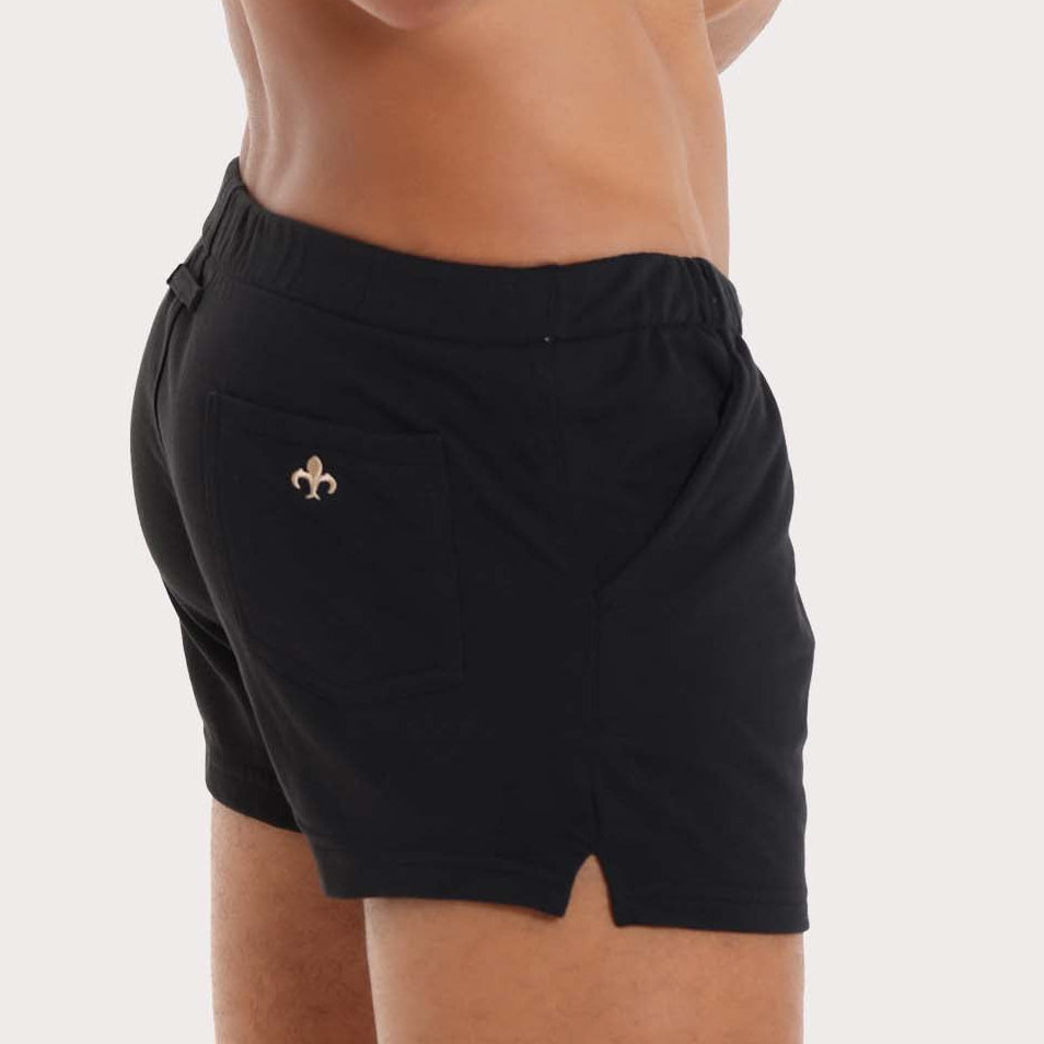 Marcuse Physical Shorts - Kurze Sporthose für Männer im Slim-fit Design in schwarz, side