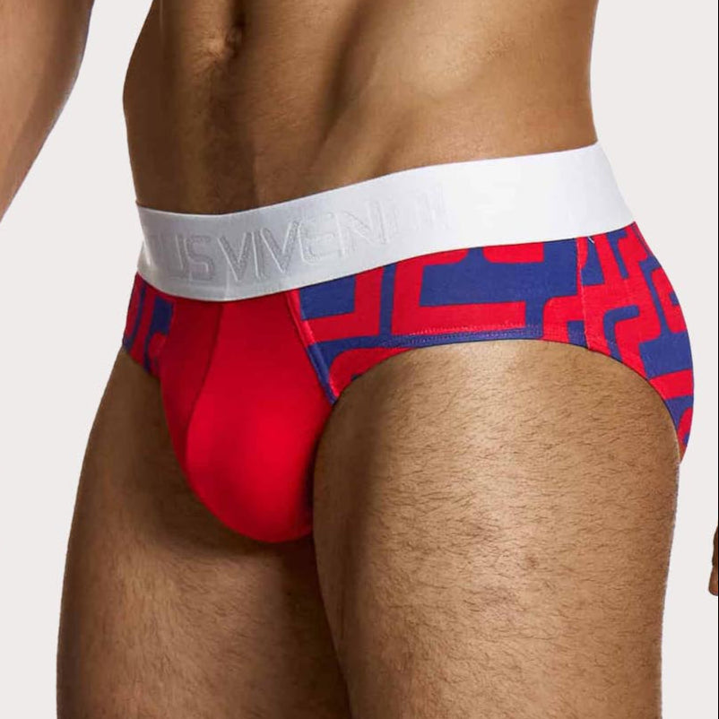 Modus Vivendi Labyrinth Combo Brief - Herren Slip mit auffälligem Labyrinth Print, klassischem Schnitt & softem Viskosematerial, side