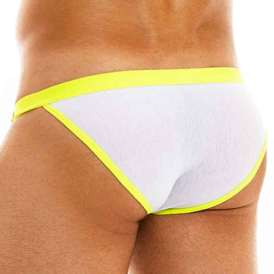 Modus Vivendi Peace Tanga Brief - Low-Rise Slip im Tanga Design, weiß-neongelb, back