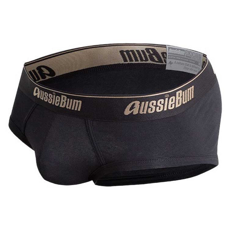 Aussiebum Slip 'Cottonsoft Brief' black, detail - komfortabler Slip für Männer mit perfekter Passform 