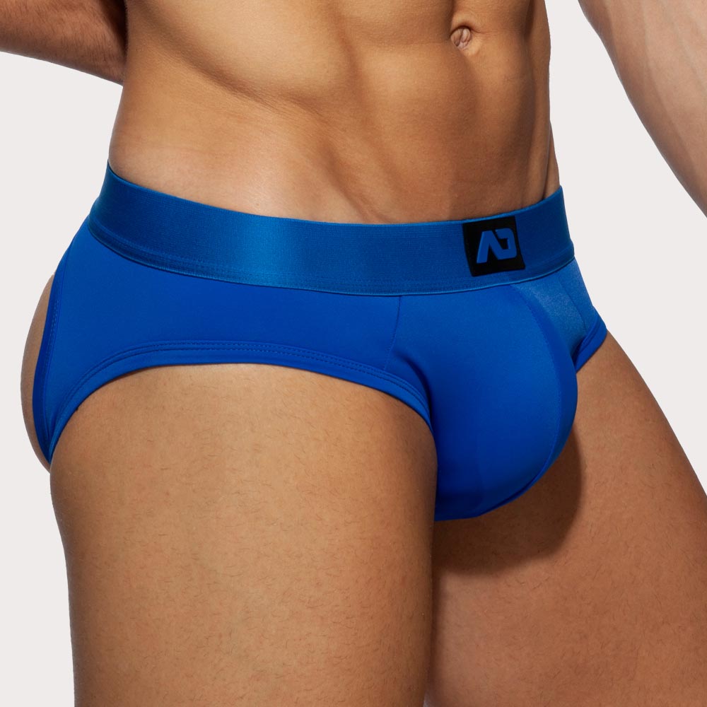 Sexy Jockstrap 'Bottomless Fetish Brief' von Addicted Underwear in blau