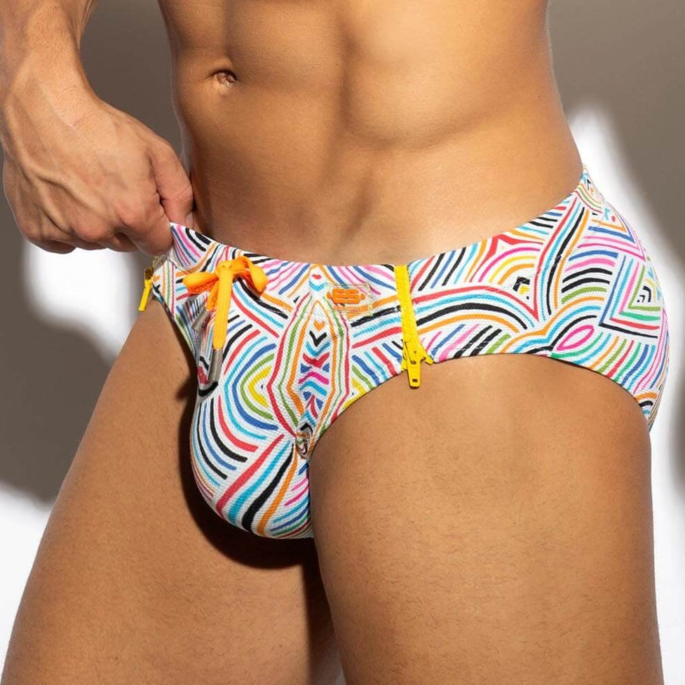 Push-Up Badeslip in farbenfrohem Design von ES Collection Swimwear