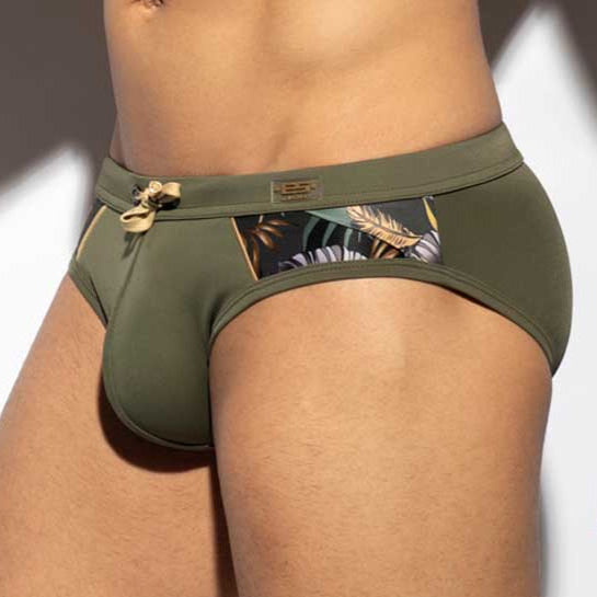 Push-Up Badeslip mit Print 'Fall Leave Swim Brief' von ES Collection, Seitenansicht